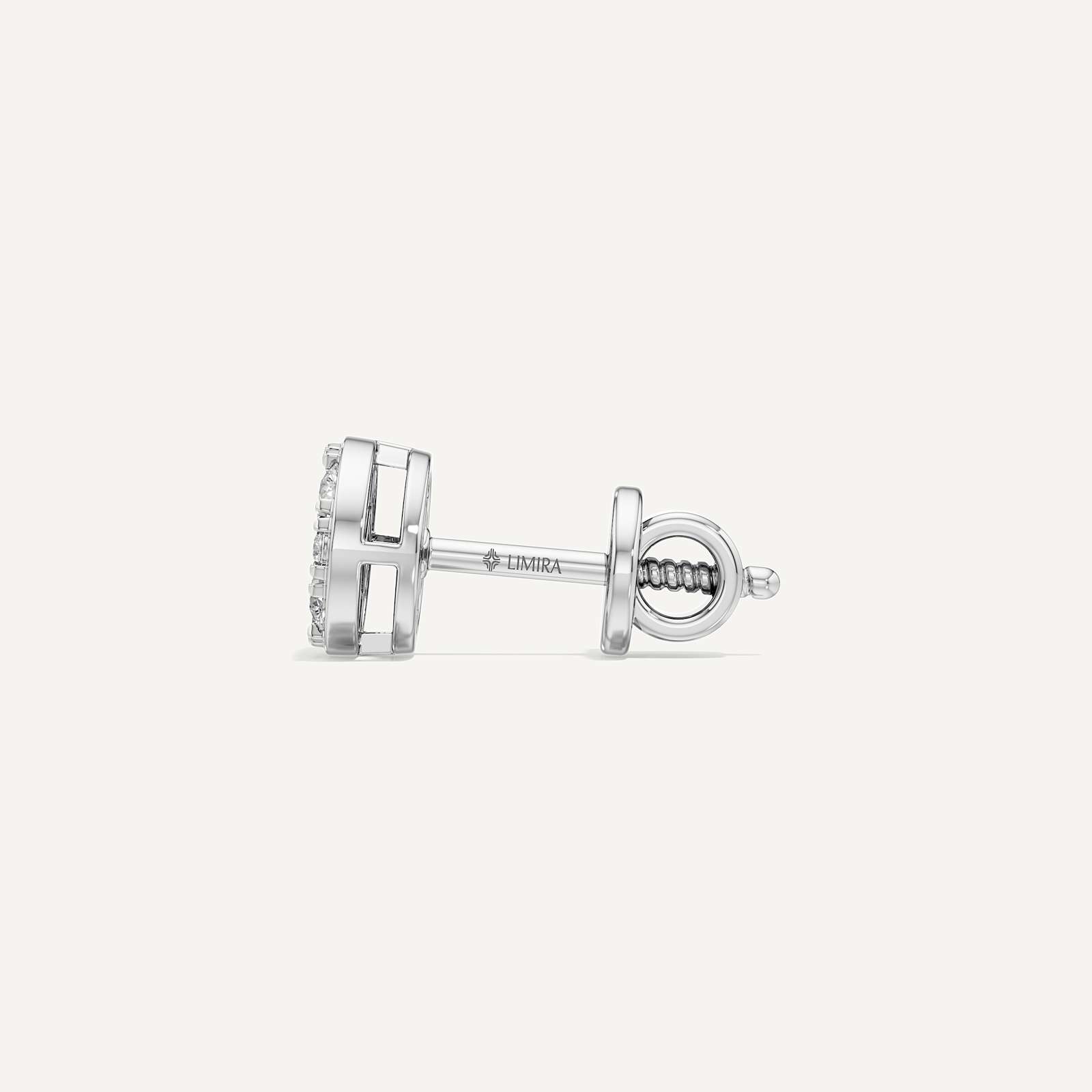 Ornate Round Diamond Earring