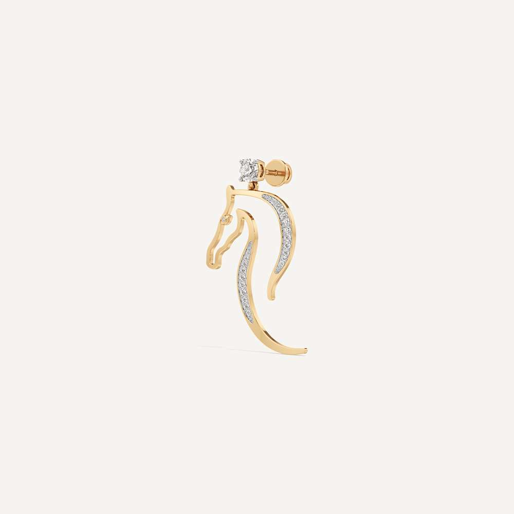 Pegasus Curve Horseshoe Earring