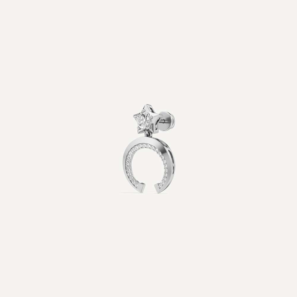 Polaris Halo Star Studded Horseshoe Earring