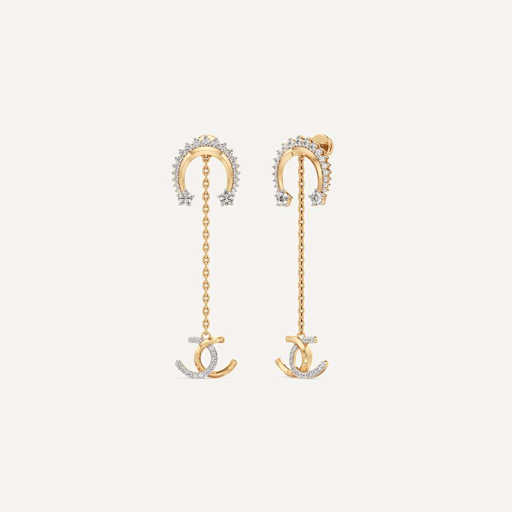 Fortuna Jump Line Horseshoe Earring