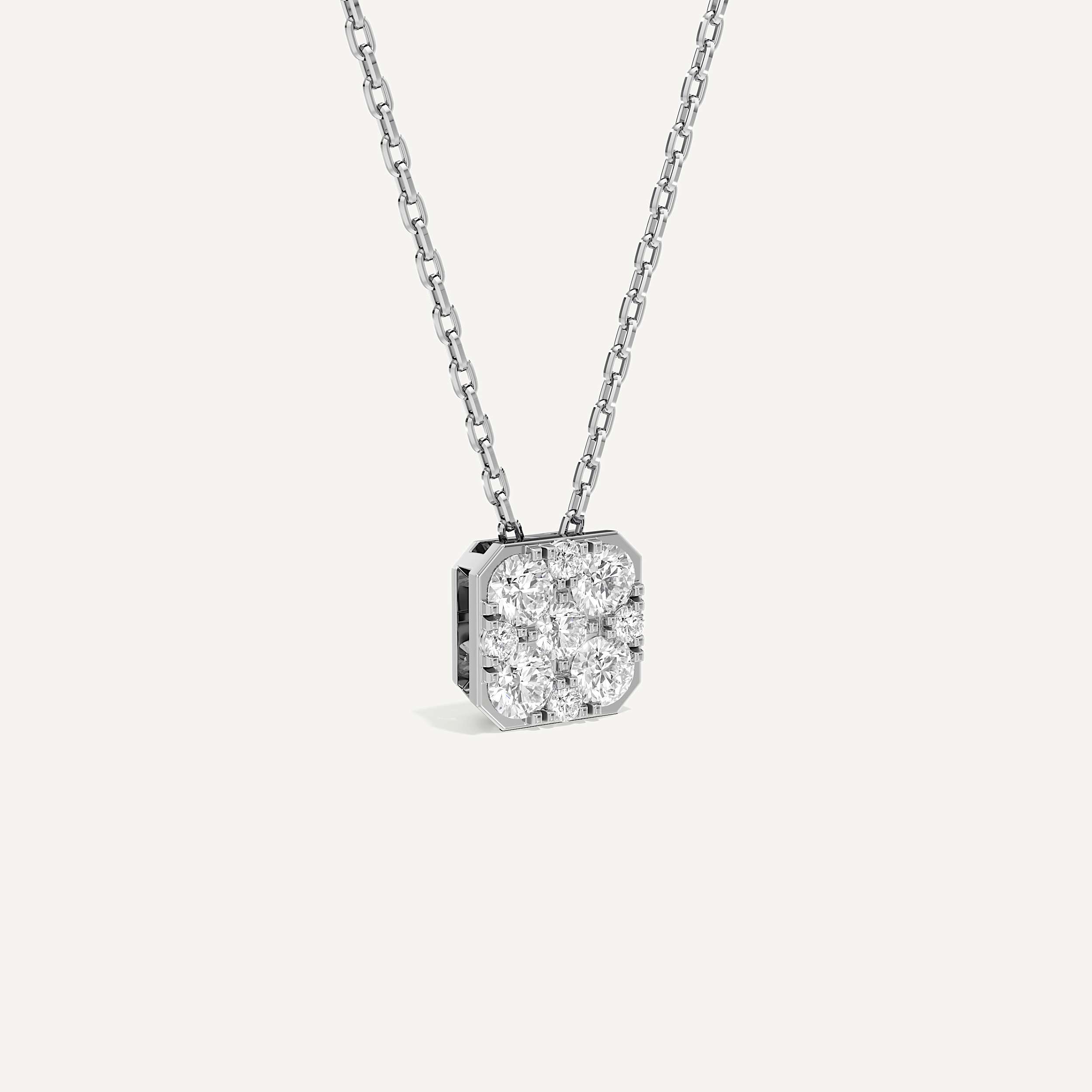 Dazzling Asscher Diamond Pendant with Chain