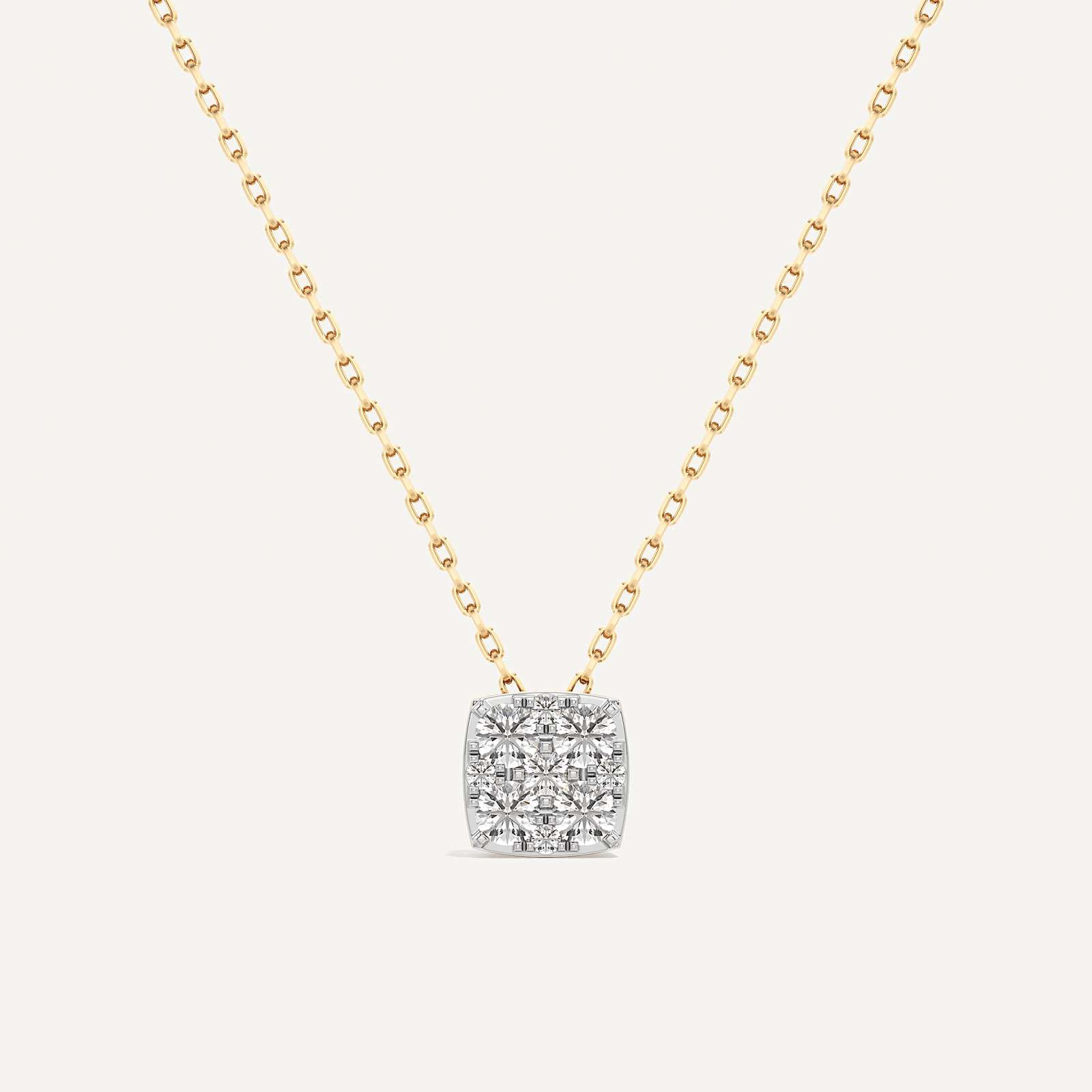 Regal Cushion Diamond Pendant with Chain