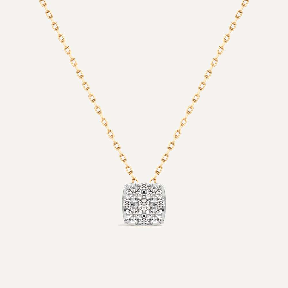 Regal Cushion Diamond Pendant with Chain