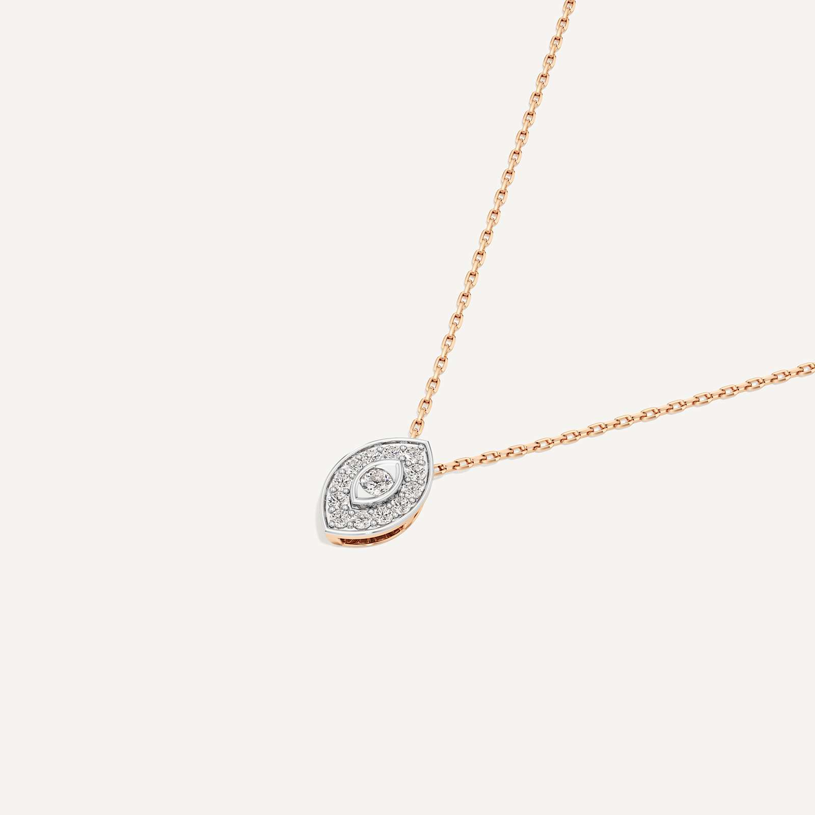Quietly Protecting Marquise Diamond Pendant with Chain