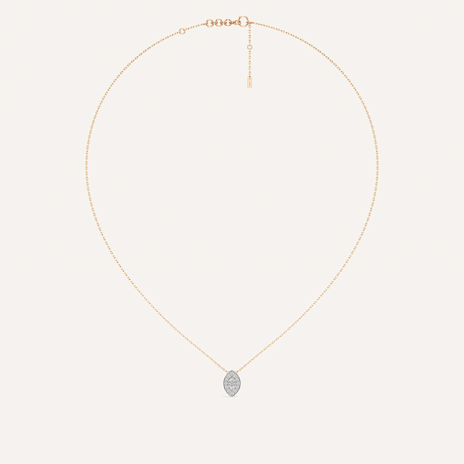 Quietly Protecting Marquise Diamond Pendant with Chain