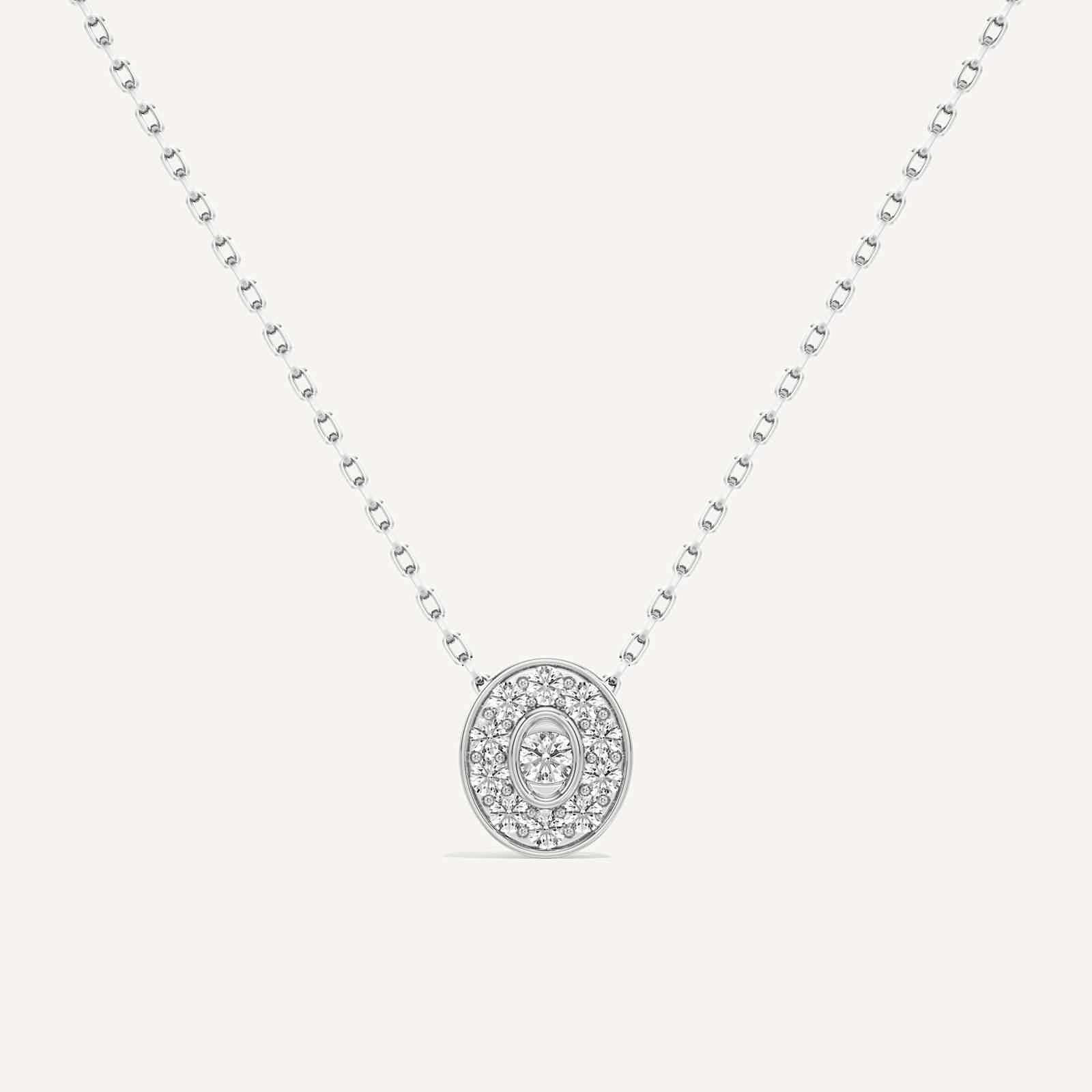 Secretely Favourite Oval Diamond Pendant with Chain
