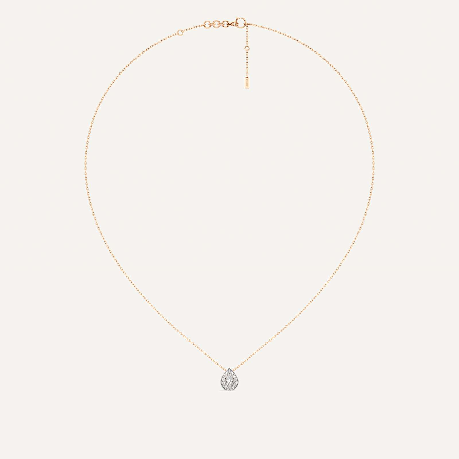 Quietly Seen Pear Diamond Pendant with Chain