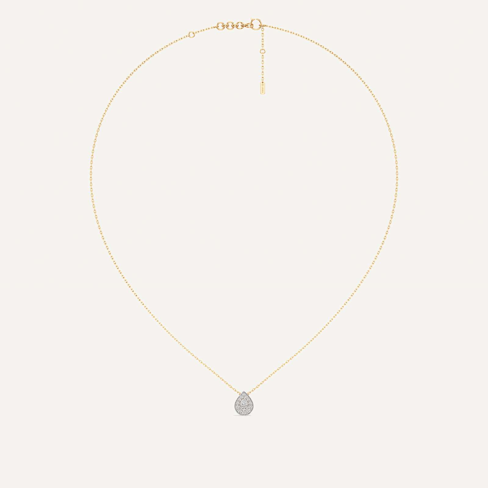 Quietly Seen Pear Diamond Pendant with Chain