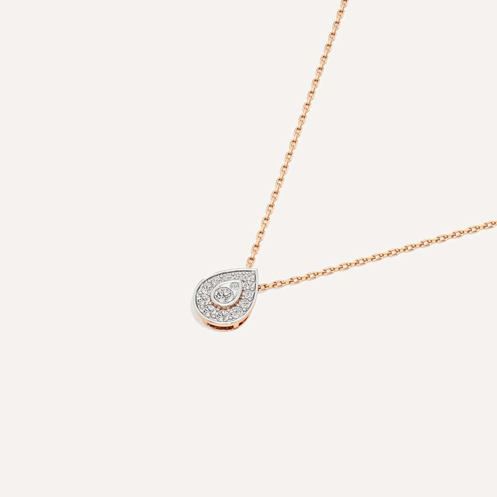 Quietly Seen Pear Diamond Pendant with Chain