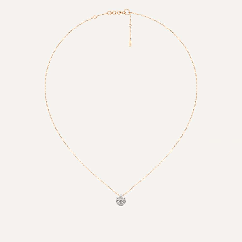 Quietly Seen Pear Diamond Pendant with Chain