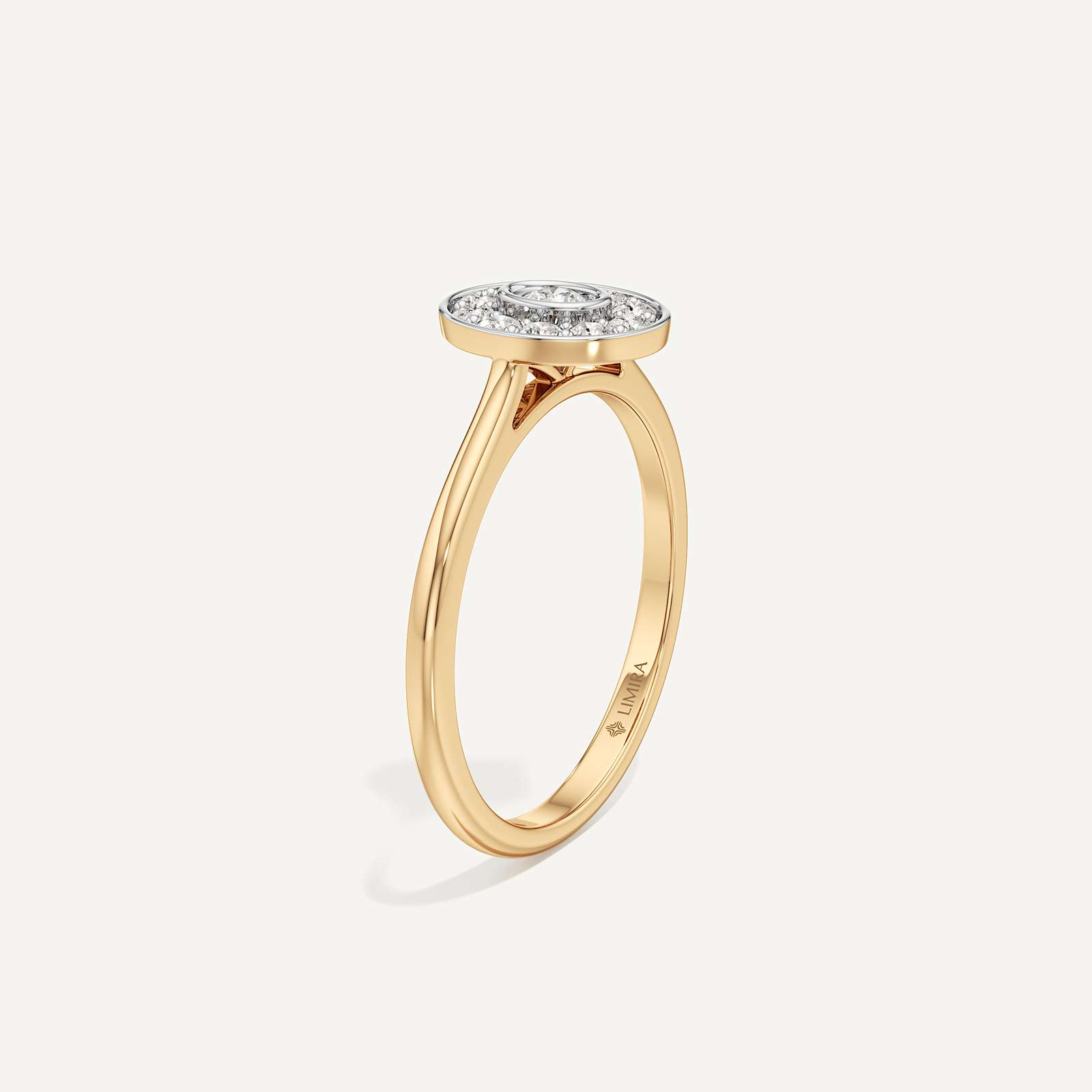 Held Close Oval Diamond Ring