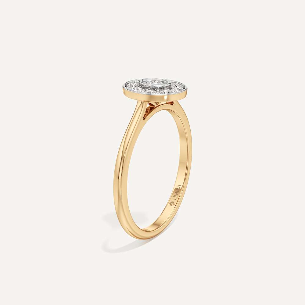 Held Close Oval Diamond Ring