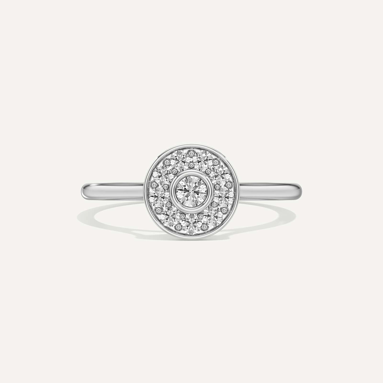 Centre of Gravity Round Diamond Ring