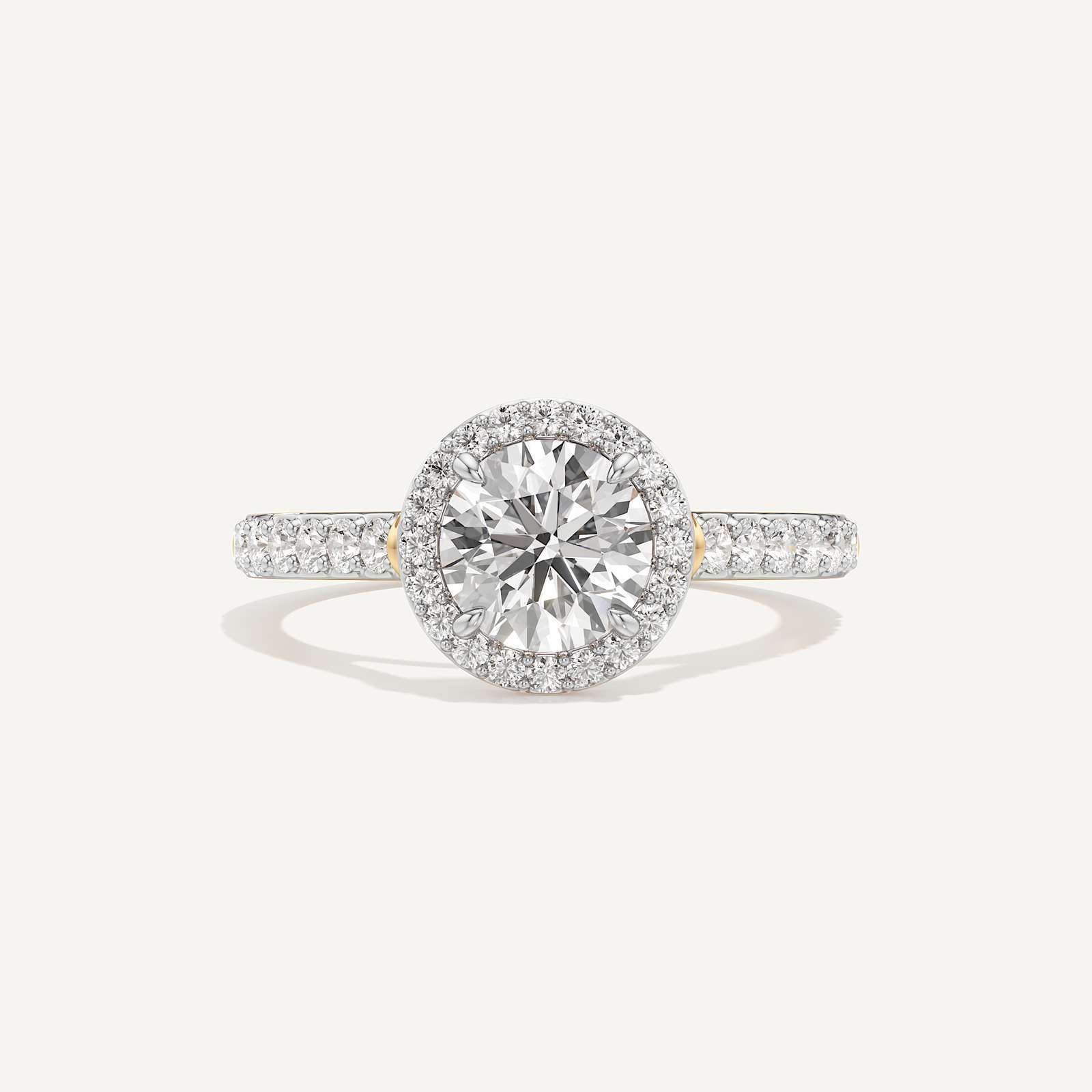 Sunburst Halo Round Diamond