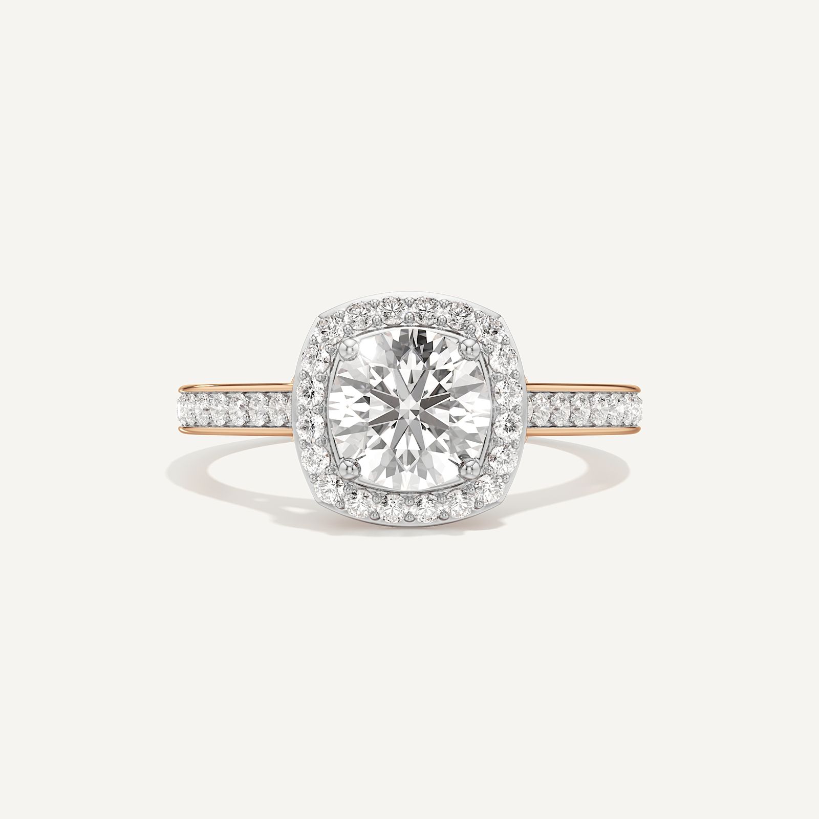 Celeste Hidden Accent Cathedral Halo Diamond Engagement