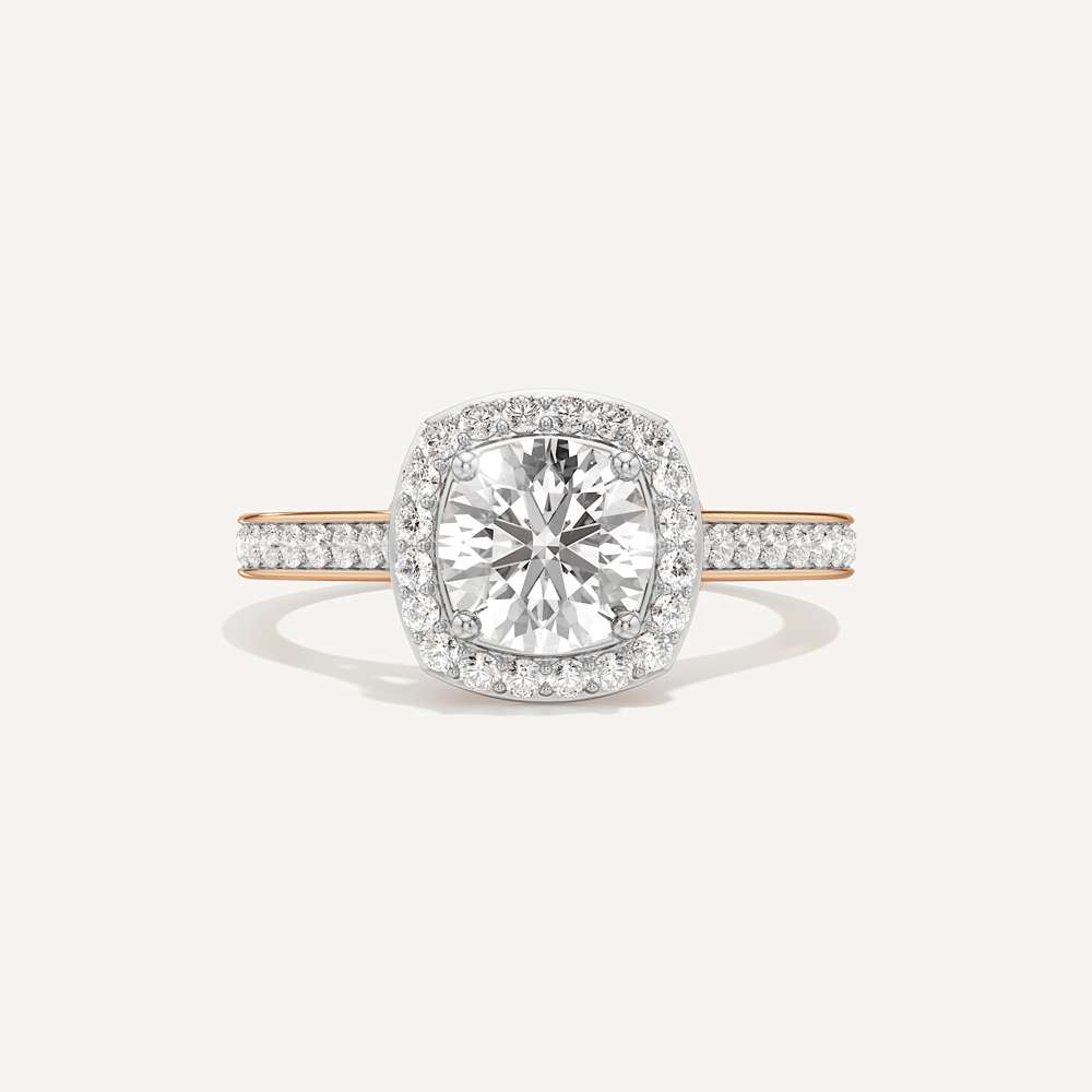 Celeste Hidden Accent Cathedral Halo Diamond Engagement