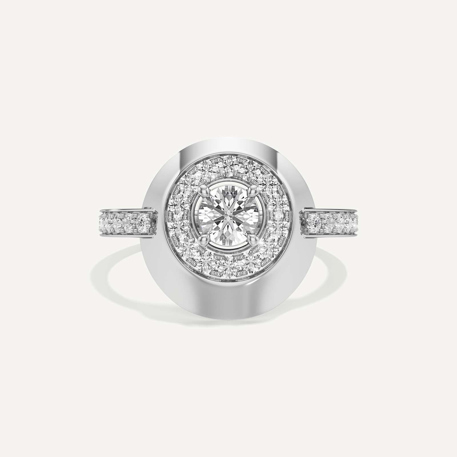 Floating Round Halo Diamond