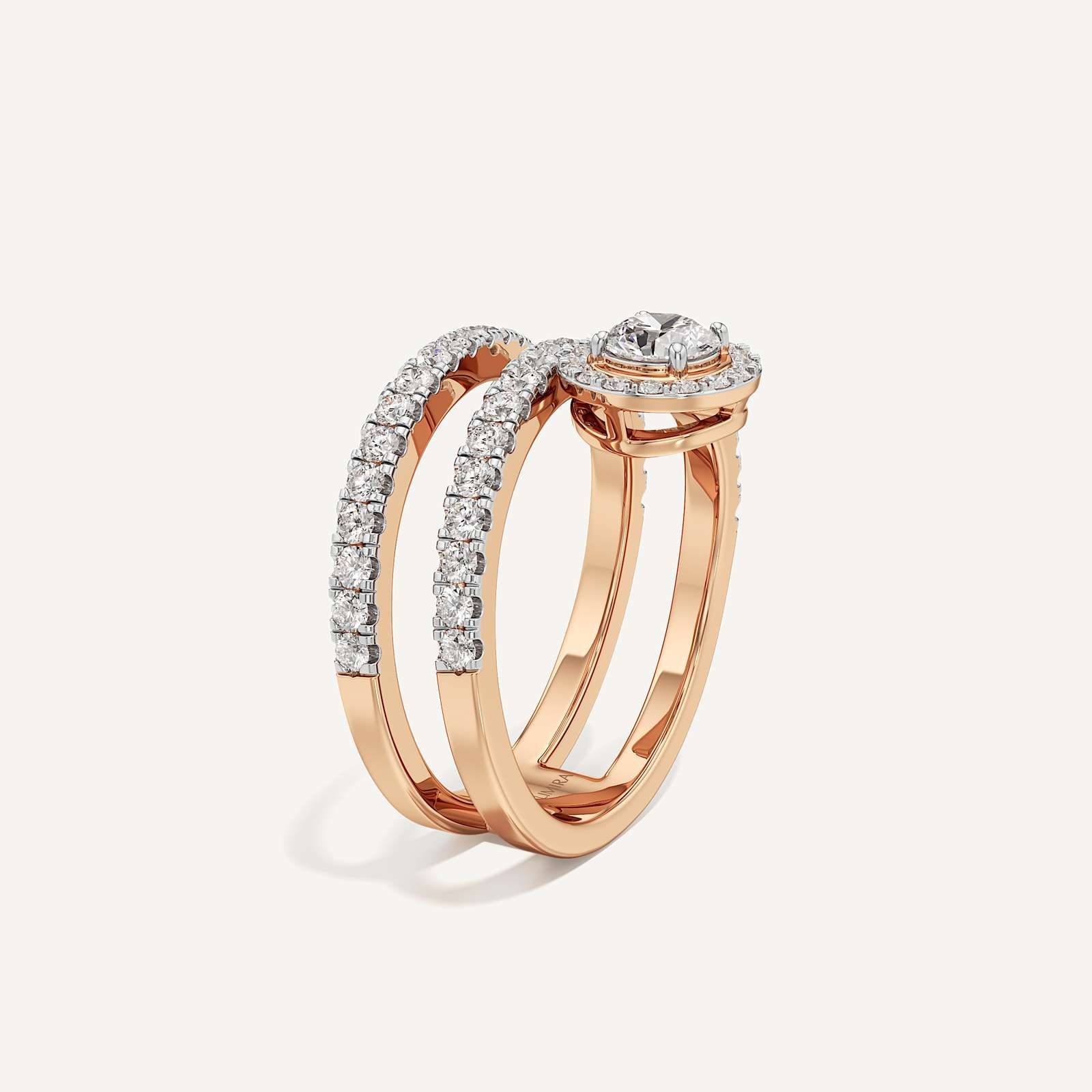 Trinity Swirl Round Diamond